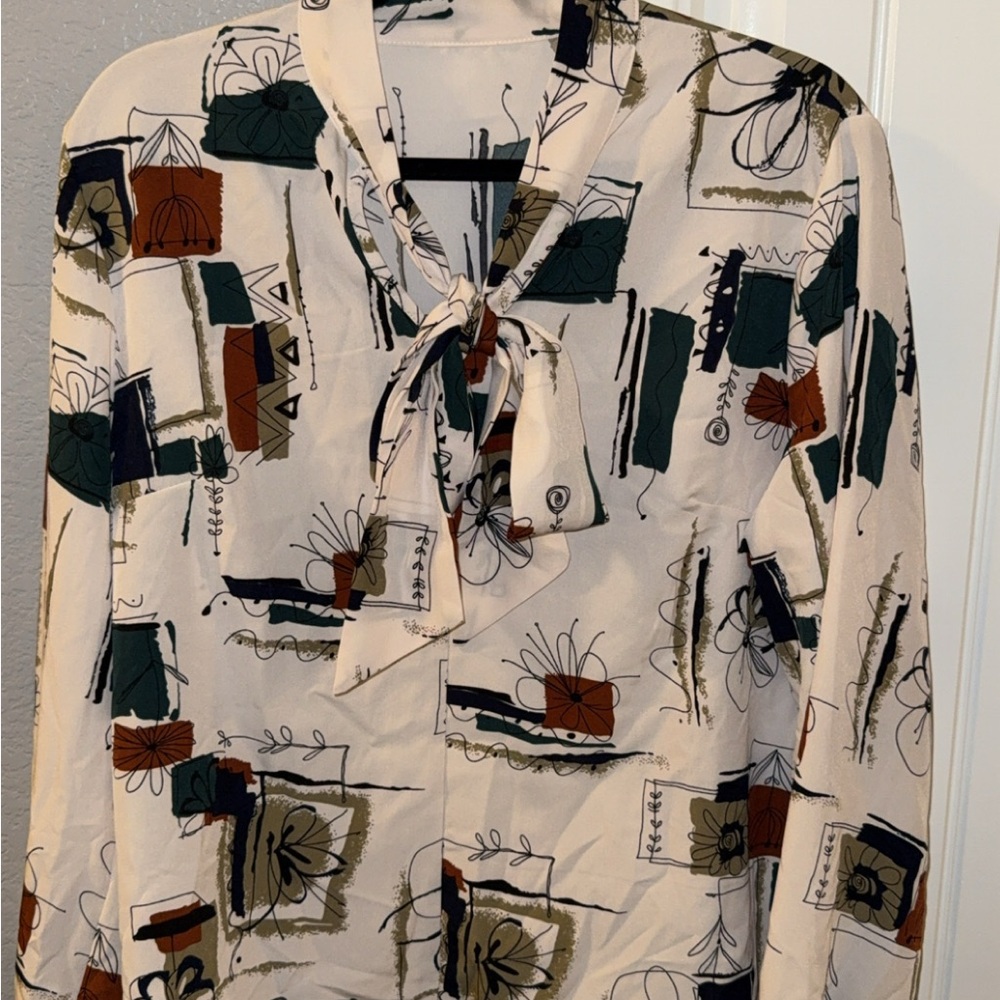 SHEIN Abstract Print Blouse - Multicolor - Picture 7 of 7